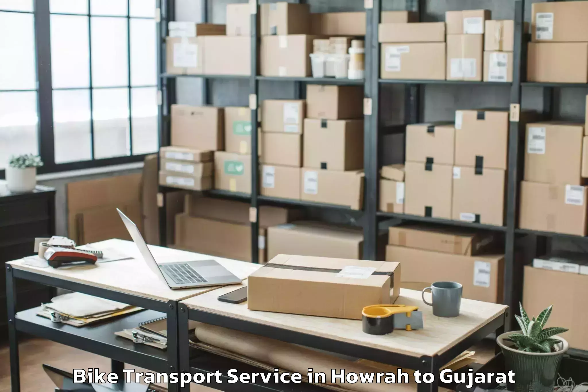 Book Howrah to Ranavav Bike Transport